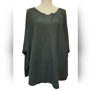 Max Studio Dark Green with Sparkle Dolman Sweater Women's Plus Size 2X NWOT